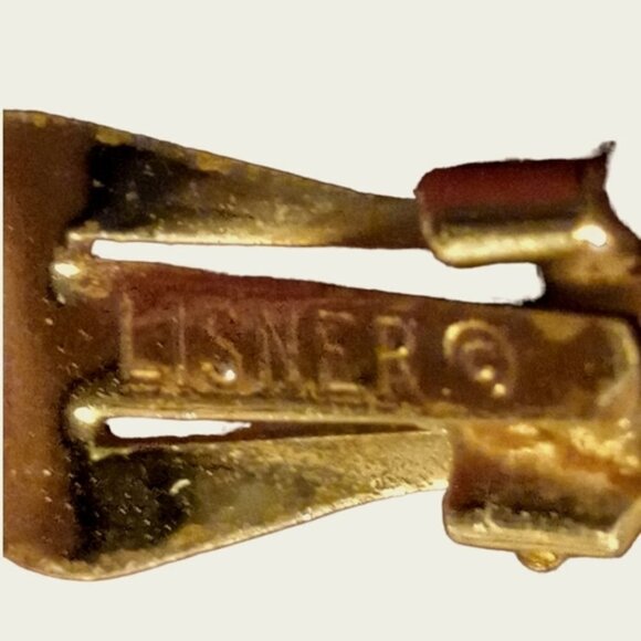 50s 60s Vintage Lisner Lucite Thermoset Clip On Earrings - Picture 3 of 4